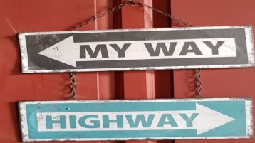2 Schilder mit Richtungspfeilen My Way und Highway (Bild: Photo by Rommel Davila on Unsplash)