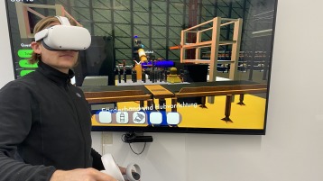 Oculus Quest 2 im Mixed-Reality Game FutureING (Bild: Cologne Cobots Lab/TH Köln)